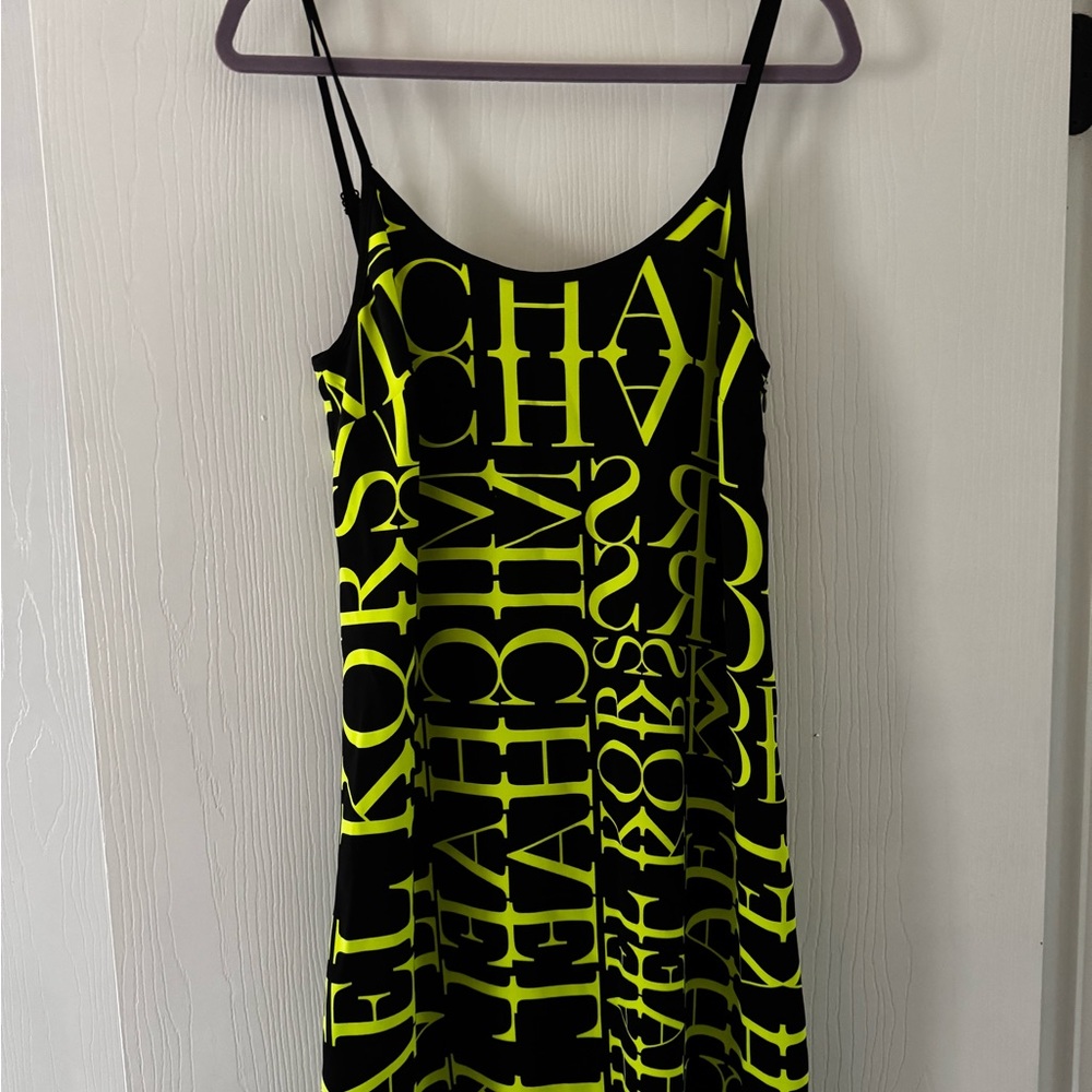 Michael Kors Neon Green and Black Mini Dress